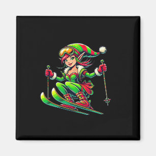 Imán Navidades Hadas - Navidades Esquí en Snowboard