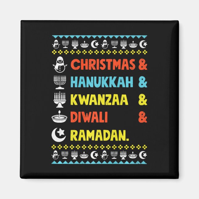 Imán Navidades Hanukkah Kwanzaa Diwali Ramadan Gracioso (Frente)