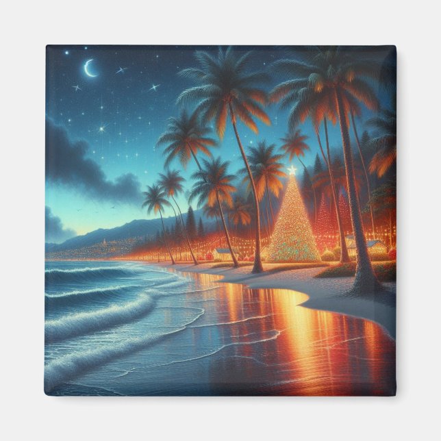 Imán Navidades hawaianos/tropicales (Frente)