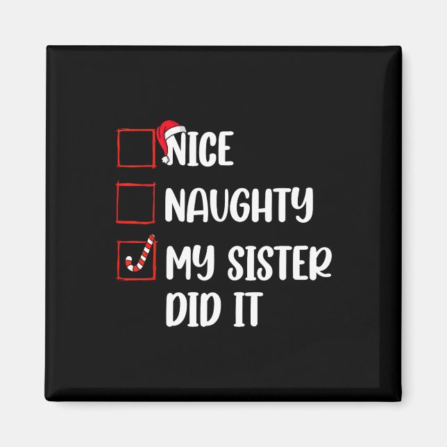 Imán Navidades Hermana Hermana Hermosa Hizo La Familia  (Frente)