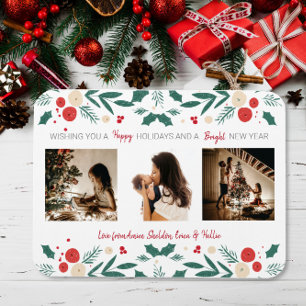 Imán Navidades Holiday holly ivy berry 3 Regalo fotográ