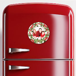 Imán Navidades Holly deja foto Personalizado de Berries