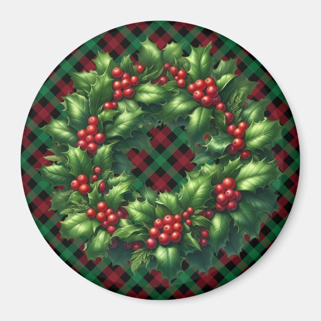 Imán Navidades Holly Wreath Magnet (Frente)