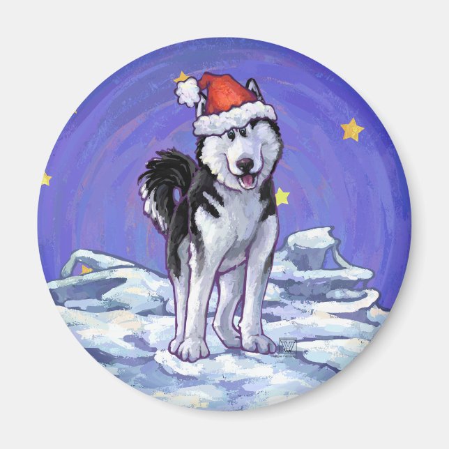 Imán Navidades Husky (Frente)