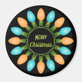 Imán Navidades iluminan el círculo en Naranja y azul