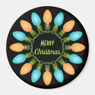 Imán Navidades iluminan el círculo en Naranja y azul