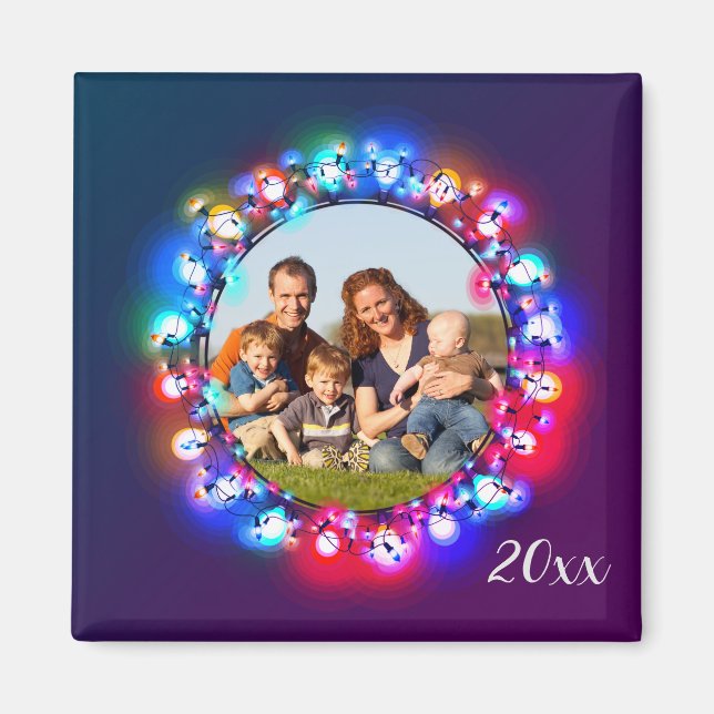 Imán Navidades Iluminan la imagen de festividad de la W (Frente)