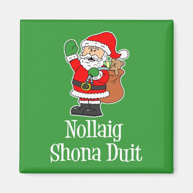 Imán Navidades irlandeses Nollaig Shona Duit Santa (Frente)