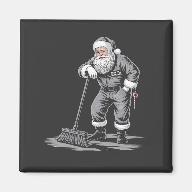 Imán Navidades Janitor Santa Xmas Limpieza (Frente)