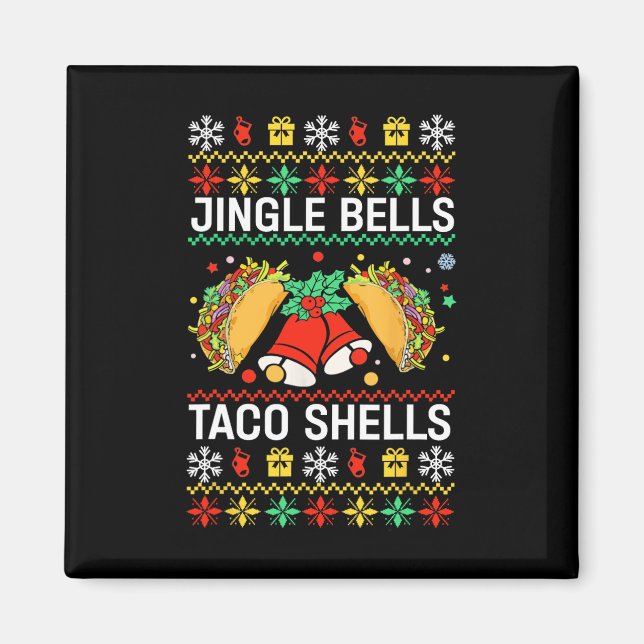 Imán Navidades jingle Bells Taco bombardea graciosa uni (Frente)