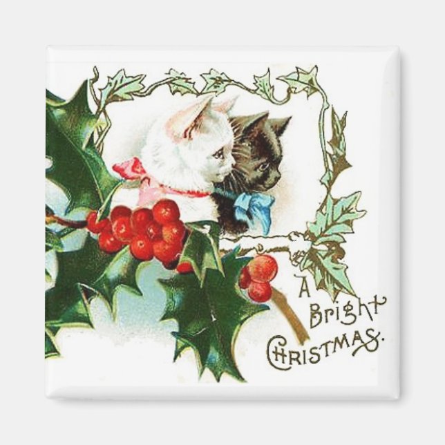 Imán Navidades Kittens Vintage Magnet (Frente)