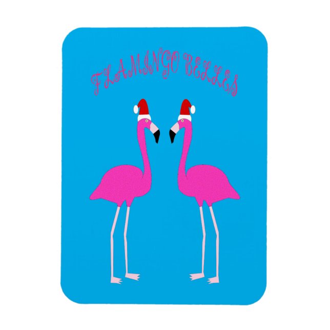 Imán Navidades Lesbianas Flamingos Flamingo Belles (Vertical)