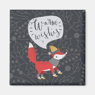 Imán Navidades lindos Fox Ilustración Fox Art Cute Fox