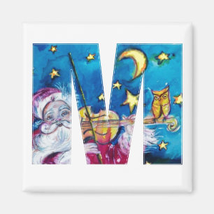 IMÁN NAVIDADES M LETTER / INSPIRADO SANTA MONOGRAM