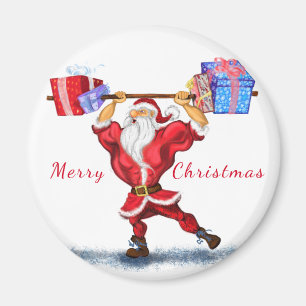 Imán Navidades Magnet Bodybuilder Santa con regalos
