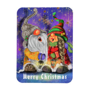 Imán Navidades Magnet Gift con pareja de gnomes cantant