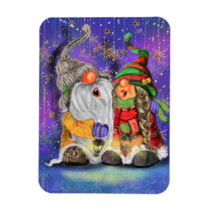 Imán Navidades Magnet Gift Pareja Gnomes Cantando