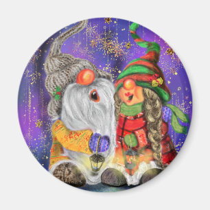 Imán Navidades Magnet Gift Pareja Gnomes Cantando
