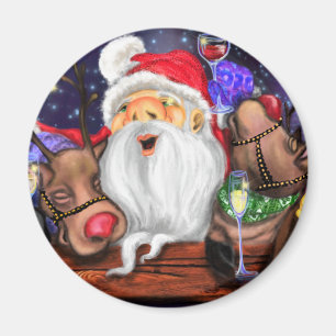 Imán Navidades Magnet Gift Santa y Reindeers Fun