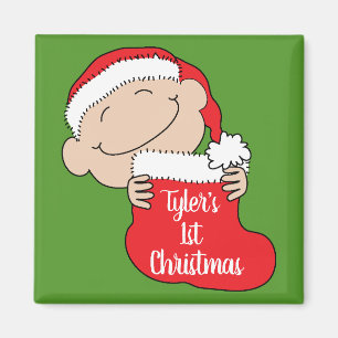 Imán Navidades Magnet Square Babean primera Navidad Roj