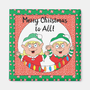 Imán Navidades Magnet Square Feliz Navidad Elves