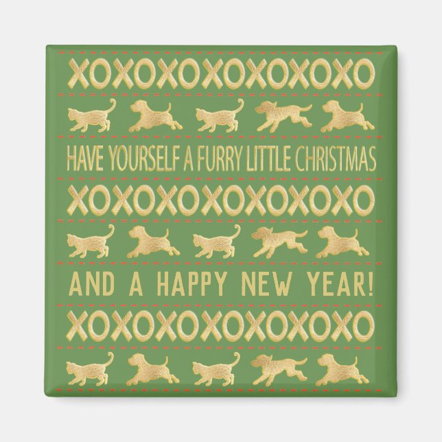 Imán Navidades Magnet Square FURRY PEQUEÑOS NAVIDADES (Frente)