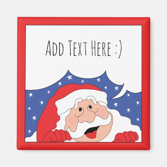 Imán Navidades Magnet Square Santa dice (Frente)