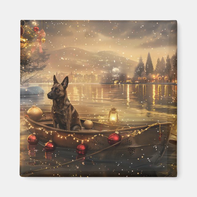 Imán Navidades malineses de Bélgica: Viaje festivo (Frente)