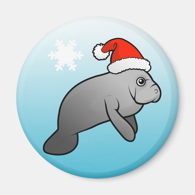 Imán Navidades Manatee Santa (Frente)