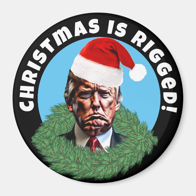 Imán Navidades manipulados por Red Santa Hat Trump (Frente)