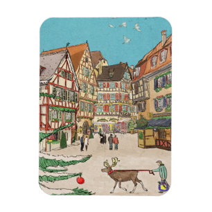 Imán Navidades Mercado Estrasburgo Francia Retro