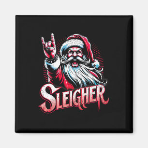 Imán Navidades Metalizado De Sleigher Hail Santa Heavy 
