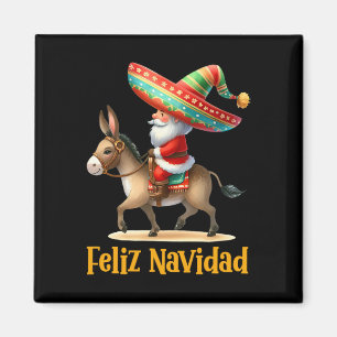 Imán Navidades mexicanos de Santa Riding Navidad Mexi