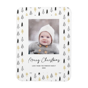 Imán Navidades Minimalistas de Pino Negro de oro divert