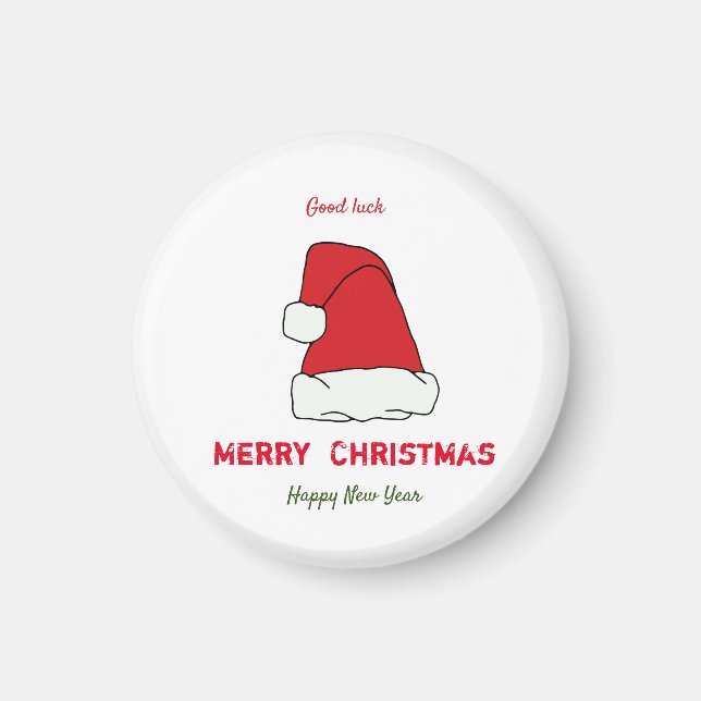 Imán Navidades minimalistas y Año Nuevo Feliz (Frente)