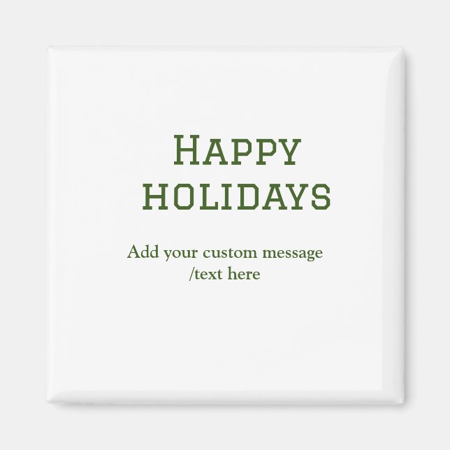 Imán Navidades mínimos de vacaciones felices verdes (Frente)