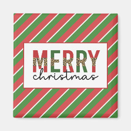 Imán Navidades modernos leopardo imprimen rayas verdes 