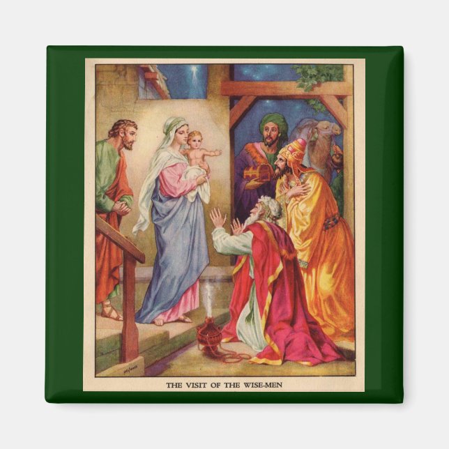 Imán Navidades Natividad Escena Wisemen (Frente)