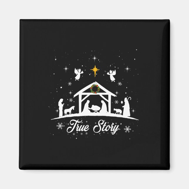 Imán Navidades Natividad Verdadera Historia Natividad R (Frente)