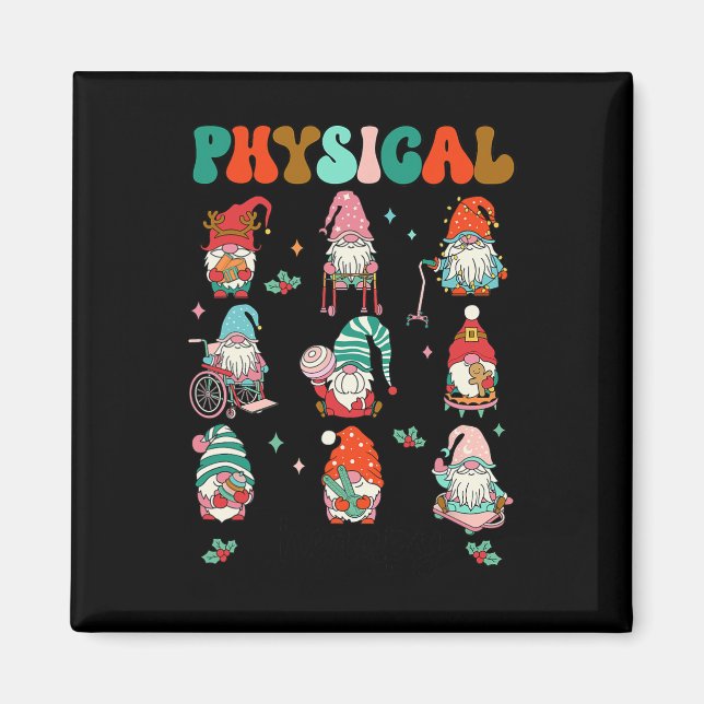 Imán Navidades Navidades de Terapia Física Gnome Physic (Frente)