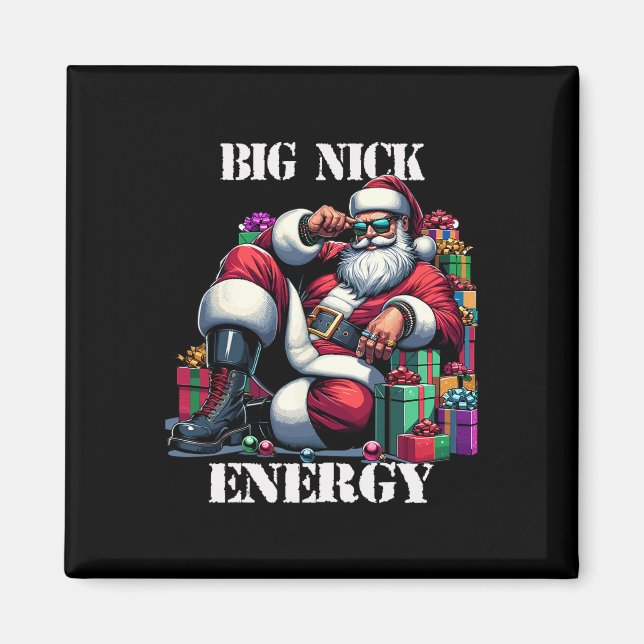 Imán Navidades navideños del Gran Nick Energy Fun Santa (Frente)