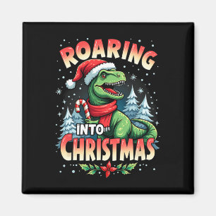 Imán Navidades, niños Chicas, divertidos dinosaurios X