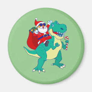 Imán Navidades Niños Dinosaurios Santa T Navidad Amor D