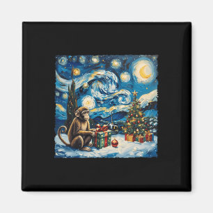 Imán Navidades nocturnos estelares Monkey Van Gogh Styl