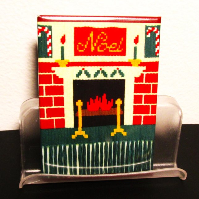 Imán Navidades Noel Chimenea la impresión artesanal (Subido por el creador)