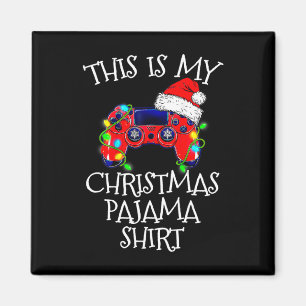 Imán Navidades Pajama Shirt Video Game Controller Santa