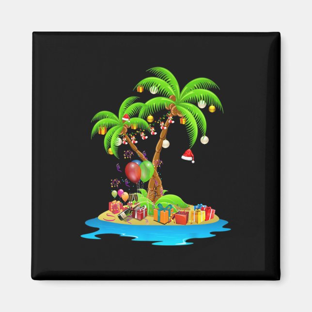 Imán Navidades Palm Tree Tropical Xmas Coconut (Frente)