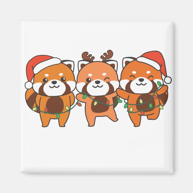 Imán Navidades Panda Rojo Animales Cuelgan El Magnet Pa (Frente)