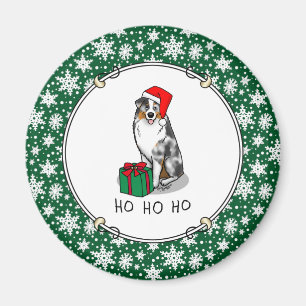 Imán Navidades Pastor Australiano (azul merle tan/w 1)