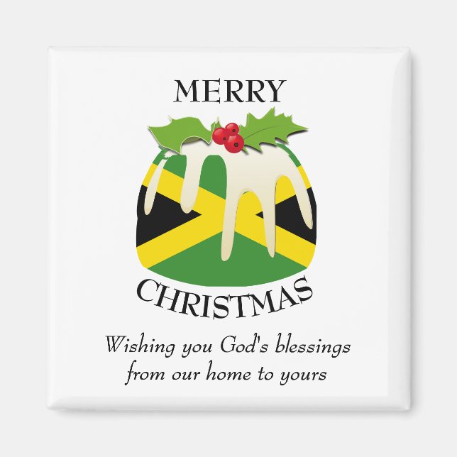 Imán Navidades patrióticos de la BANDERA JAMAICA (Frente)